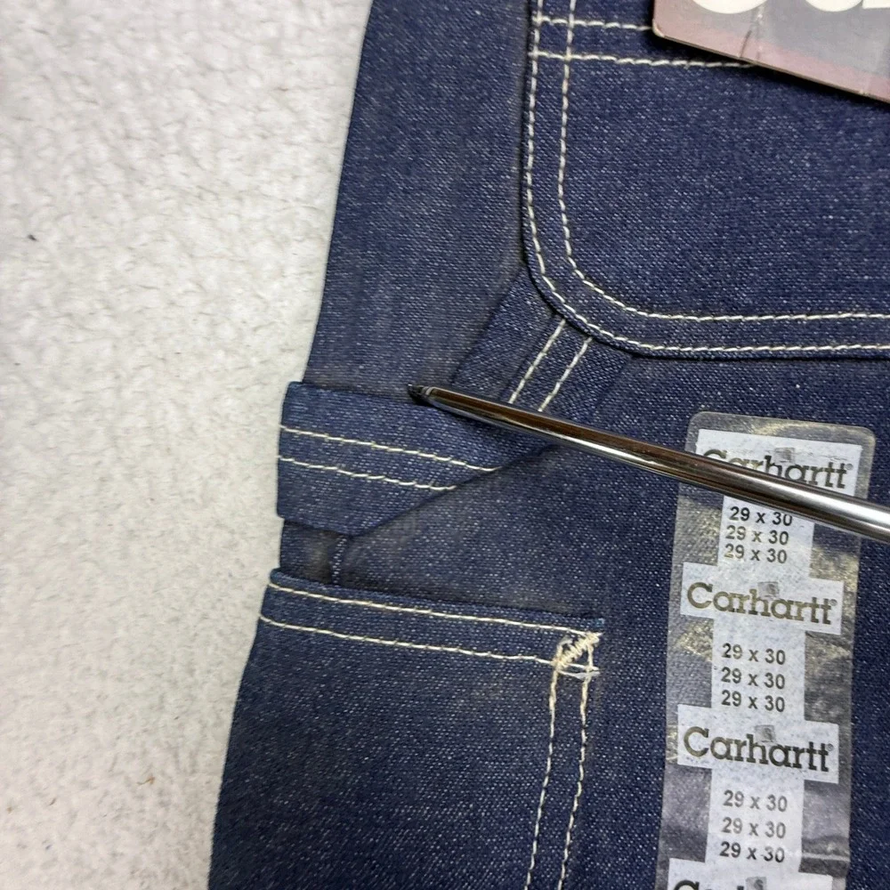 Carhartt B03 DNM Mens Denim Logger Dungaree Carpenter Pants Blue 29x30 NWT
